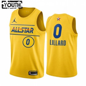 Maglia NBA Portland Trail Blazers Damian Lillard 0 2021 All-Star Jordan Brand Gold Swingman - Bambino